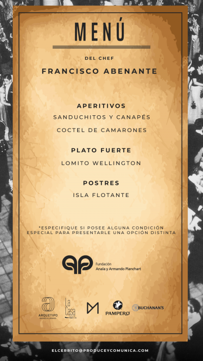 Menú por el chef Francisco Abenante